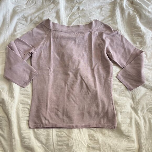 Ann Taylor lilac knit top 3/4 sleeve size M - Picture 6 of 6